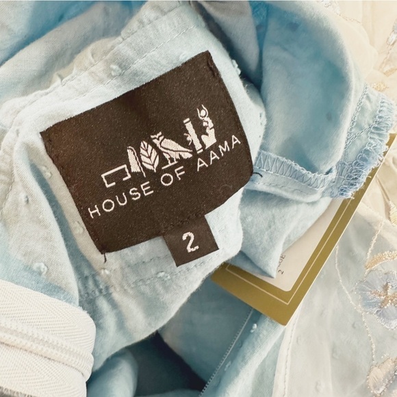 House of Aama Southern Girl Blue Victorian Ruffled Mini Dress Womens 2 New - Picture 5 of 15